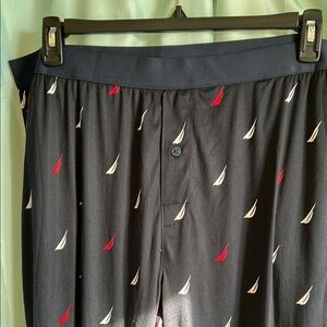 Nautica Men’s Jamjam Sleep Pants with Red and White Sailboat Pattern